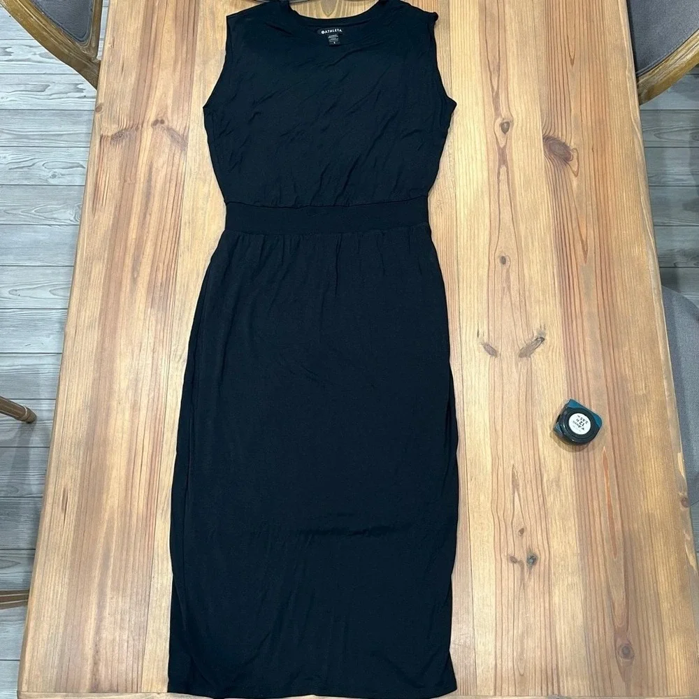 Athleta Santorini Cinch Dress‎ Black Small Pre-loved, 0007 B1 - Picture 5 of 15